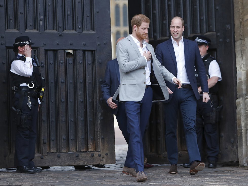 Princové Harry a William ve Windsoru