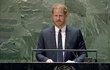 Nezvykle vážný princ Harry v OSN