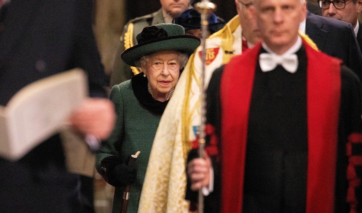 Vzpomínková mše na prince Philipa ve Westminsterském opatství - královna Alžběta II.