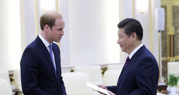 Princ William s čínským prezidentem.