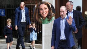 Princ William přivedl do porodnice za Kate své starší děti, aby se seznámily s bratříčkem.