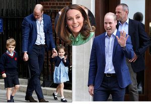 Princ William přivedl do porodnice za Kate své starší děti, aby se seznámily s bratříčkem.