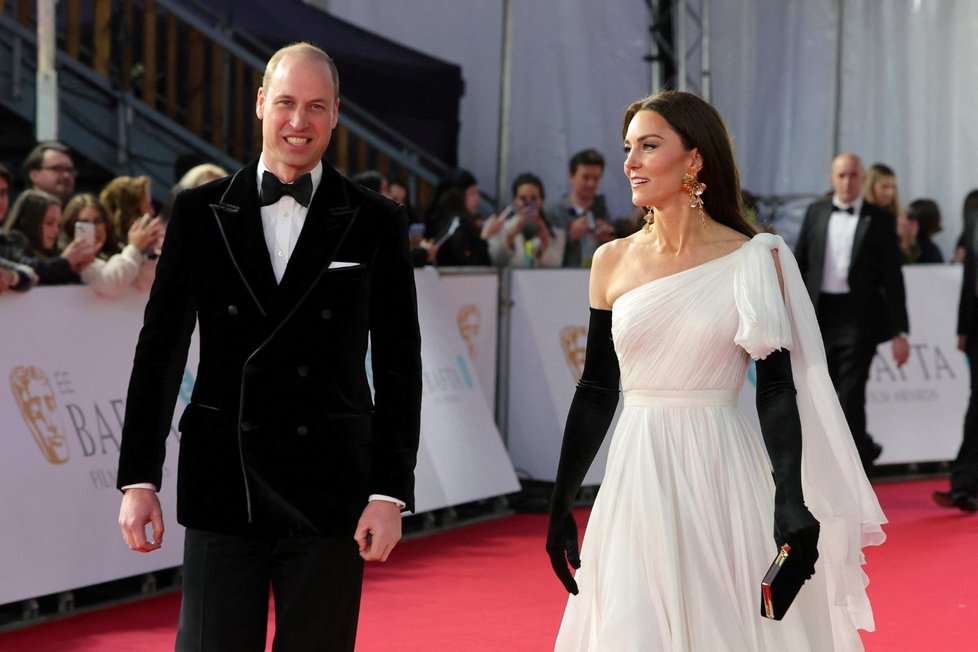 Princ William a princezna Kate na cenách BAFTA 2023