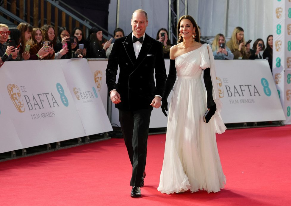 Princ William a princezna Kate na cenách BAFTA 2023