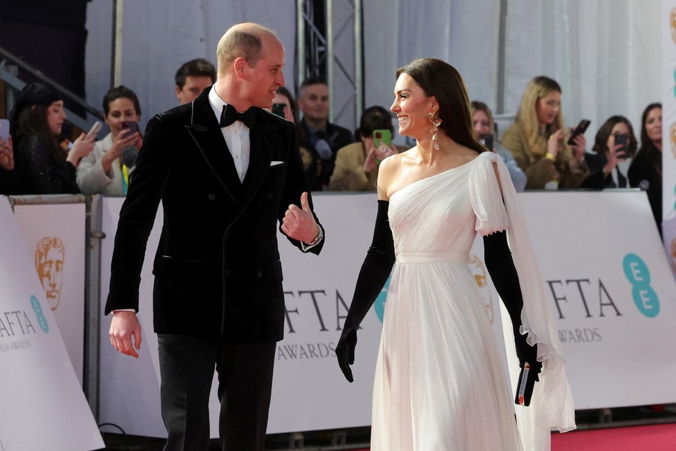 Princ William a princezna Kate na cenách BAFTA 2023