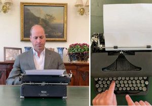Princ William nechtěně ukázal, že neumí psát na stroji