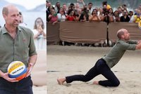 Rozdováděný William řádil v Brazílii: Co takhle smeč, princi?