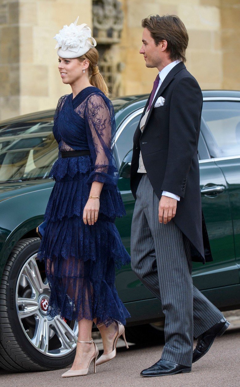 Princezna Beatrice na svatbě lady Gabrielly Windsor.