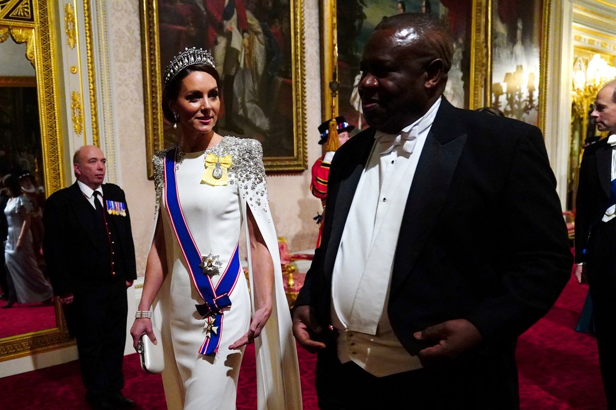 Princezna Catherine  na recepci s prezidentem Jihoafrické republiky