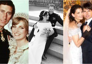Nejdražší svatby slavných: Za kolik se vdávala Diana, Meghan nebo Katie?