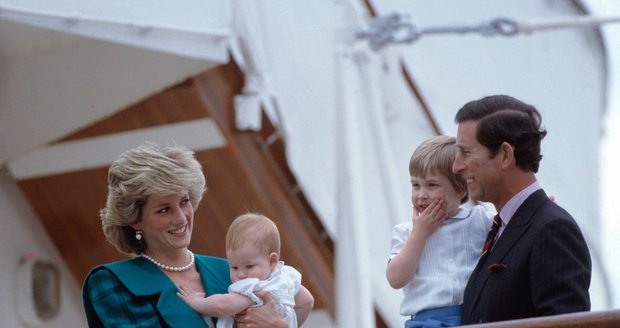 Princezna Diana se syny a princem Charlesem