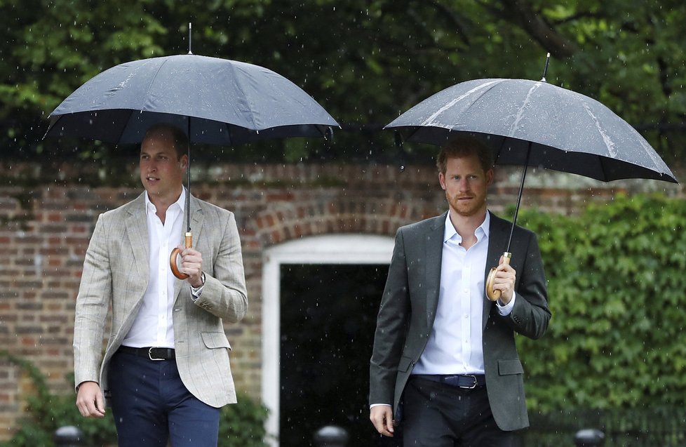 Princové William a Harry v zahradách princezny Diany