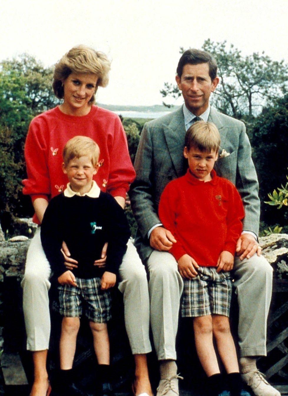 Diana, Charles, William a Harry