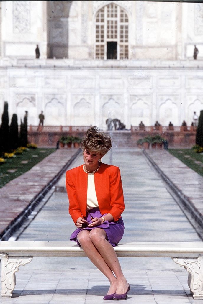Princezna Diana v roce 1992 u indického paláce Tádž Mahal