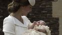 Devítitýdenní princezna Charlotte byla 5. července pokřtěna.