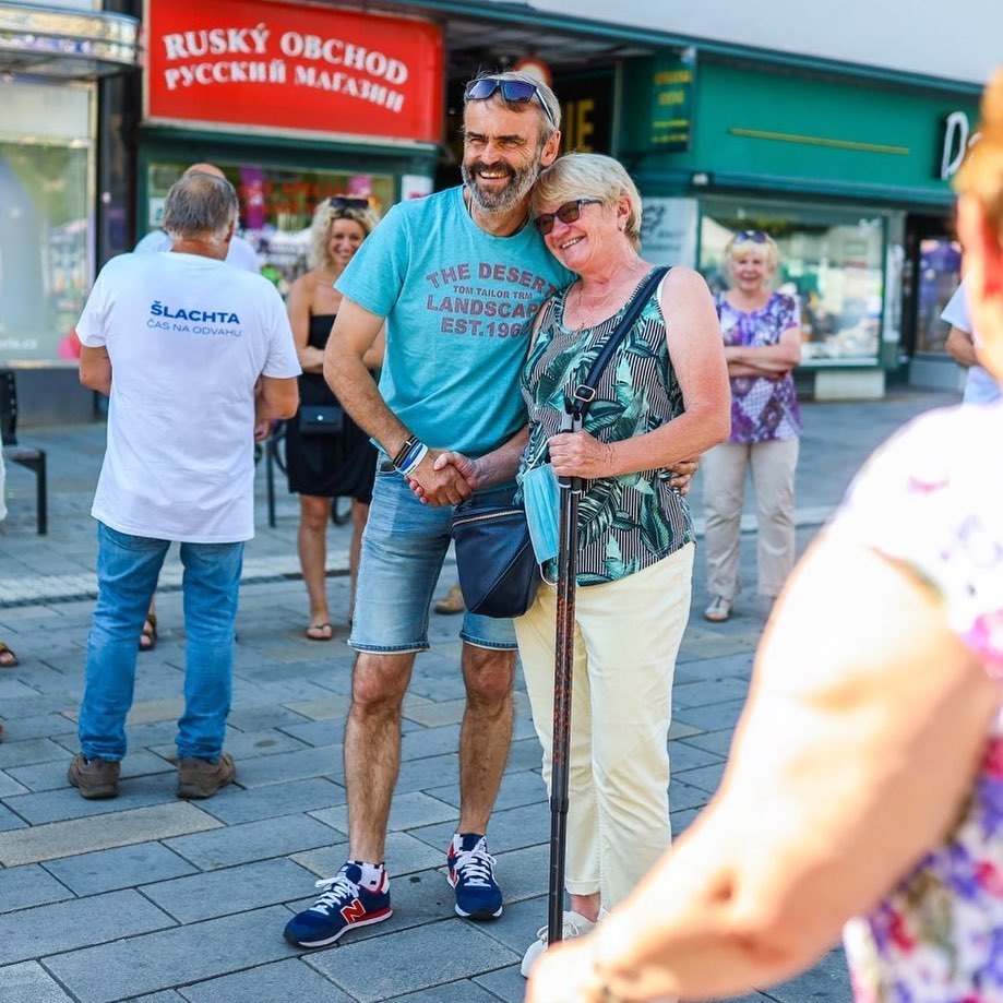 Robert Šlachta během kampaně svého hnutí Přísaha