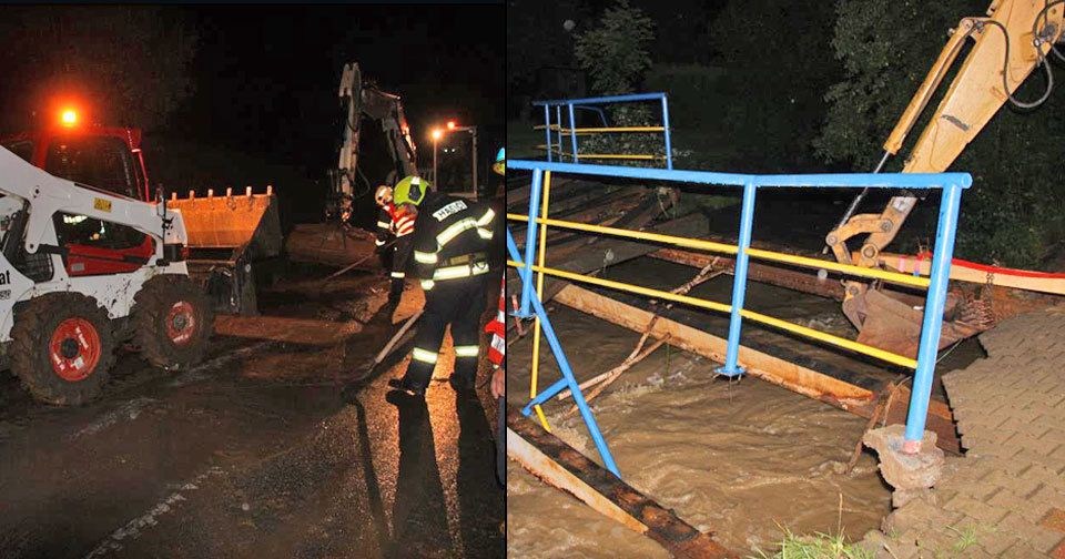 Přívalové deště rozbouřily vodní toky a vytápěly sklepy na Valašsku.