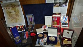 Sbírka medailí válečného veterána