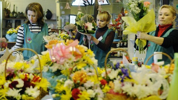 Prodej květin v Rusku
