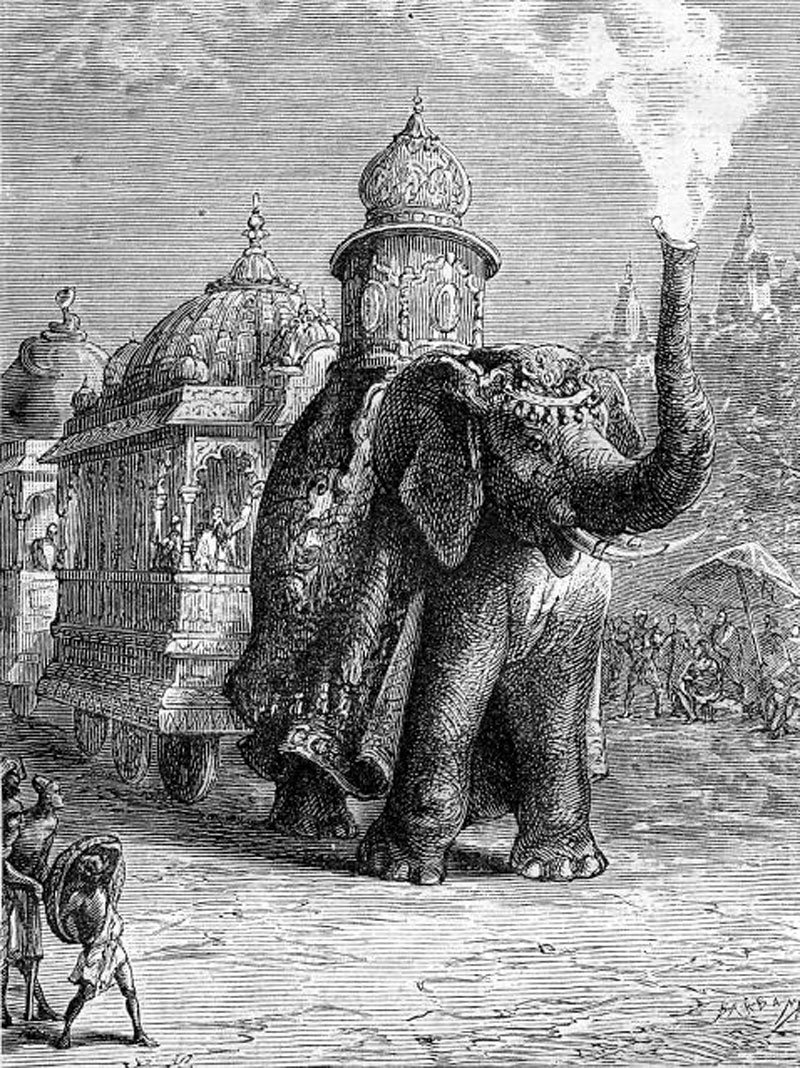 Fantazie Julese Vernea: jako tahač mechanický slon s parostrojem