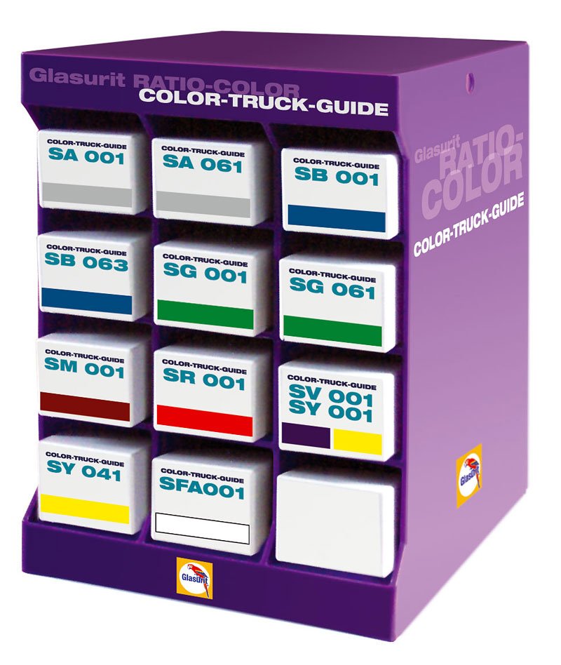 Systém Color-Truck-Guide umožňuje najít recepturu na odstíny všech předních výrobců užitkových vozidel a autobusů
