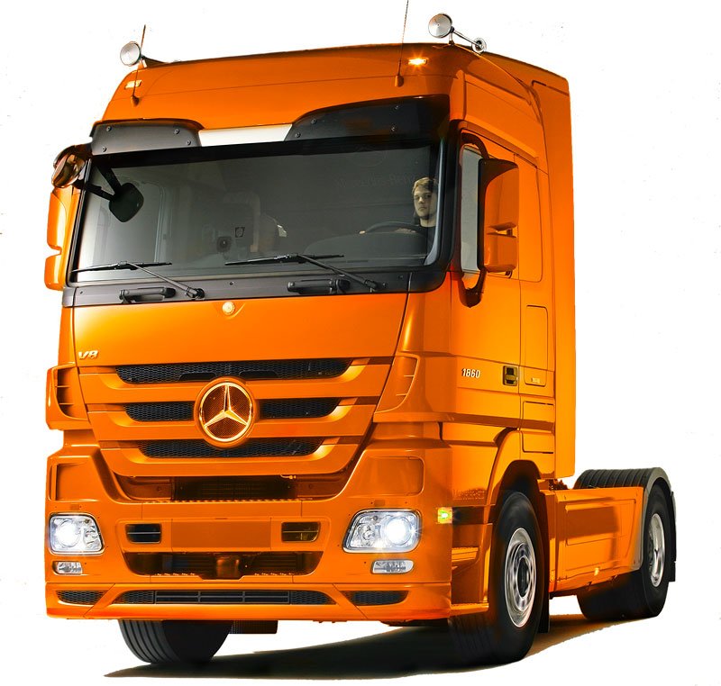 Oranžový odstín řady 68 se na stávajícím Mercedes-Benzu Actros pěkně vyjímá