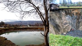 Jezero na okraji vesnice Gornja Sanica nejdříve zmizelo, teď se v kráteru znovu objevila voda.