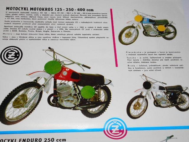 Prospekt ČZ motocykly - sport - enduro - cross  (1973)