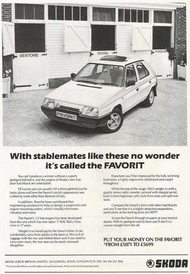 Prospekt Škoda Favorit (1990)