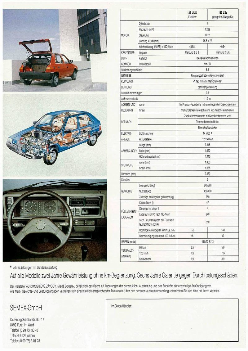 Prospekt Škoda Favorit (1990)