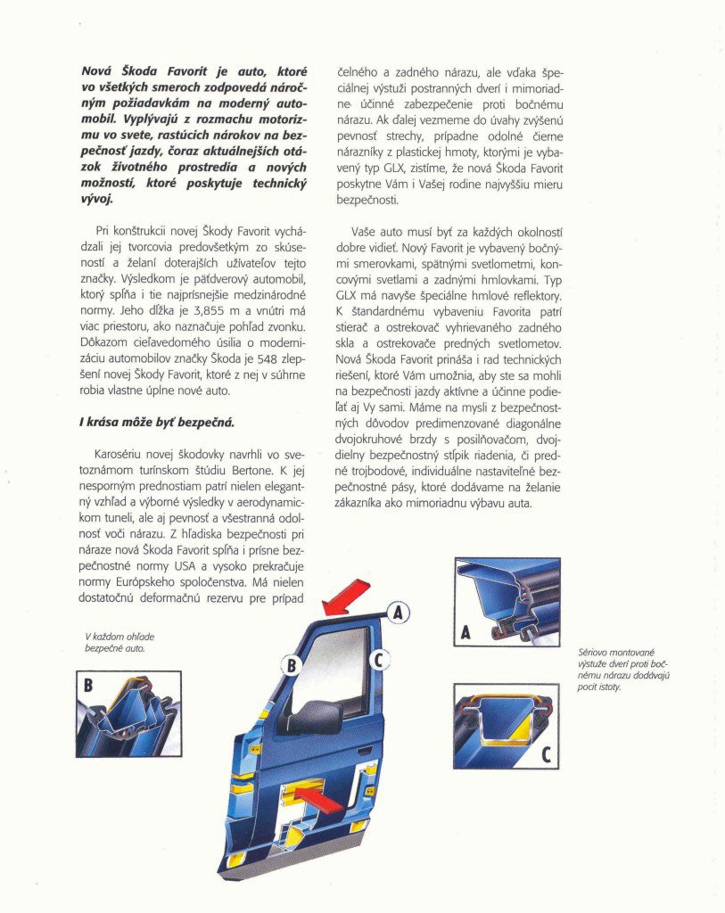 Prospekt Škoda Favorit (1993)