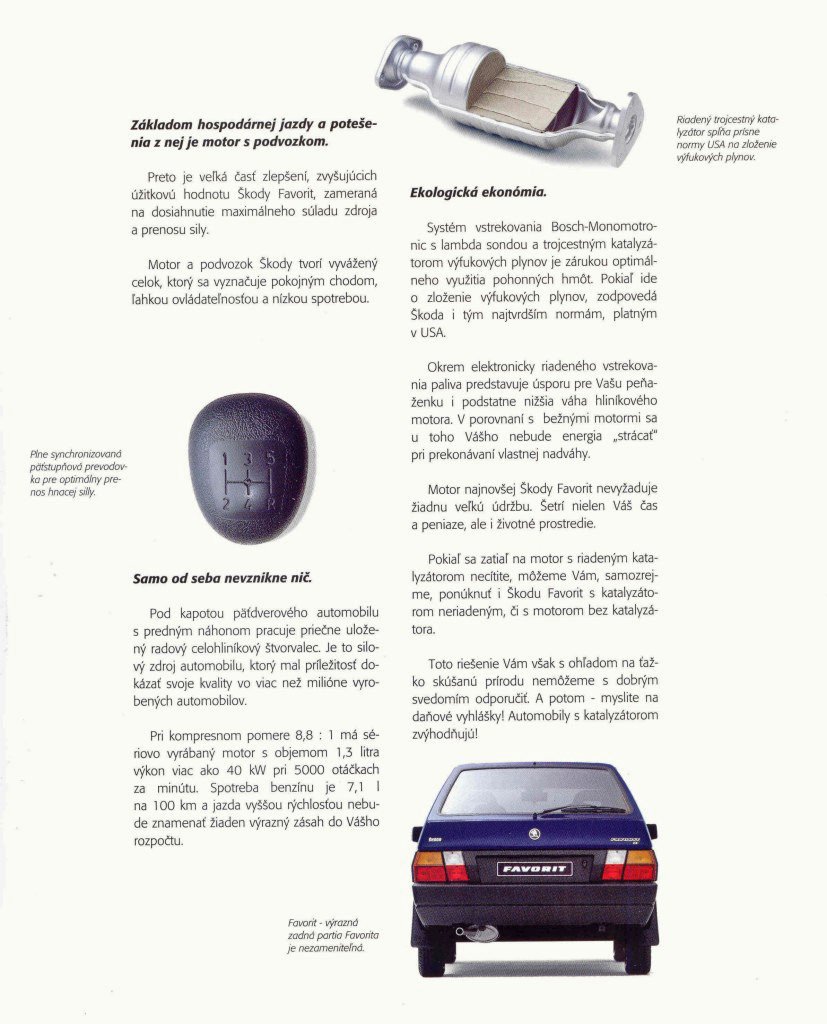Prospekt Škoda Favorit (1993)