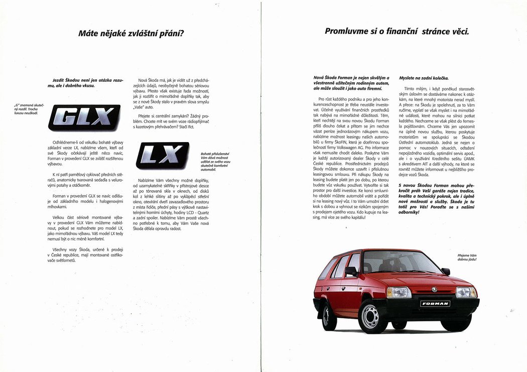 Prospekt Škoda Forman (1993)