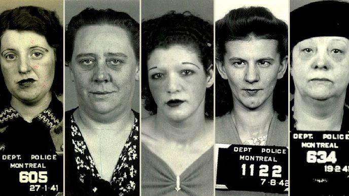 Tváře prostituce z kanadského města hříchu: Tyhle "krásky" zatkli kolem roku 1940 v Montrealu