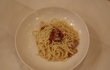 Spaghetti Aglio olio e peperoncino, s pancettou