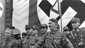 Adolf Hitler během projevu.