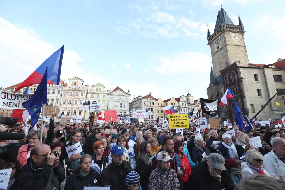 Protest pro změnu na Staroměstském náměstí