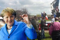 Fiasko českého vzdoru proti Merkelové: Víc policistů než demonstrantů