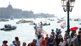 Benátky: Protest proti velkým výletním lodím (červen 2019)