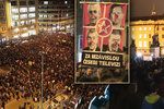 "My ČT nedáme" a "Na Hradě straší": Pochod proti útokům na média prošel Prahou z centra až na Hradčany