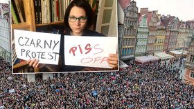 Polský „černý“ protest přerostl za hranice. Stovky Čechů brání práva žen na potrat.