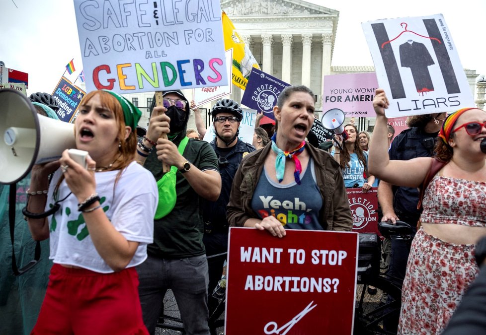 Protesty proti zákazu potratů v USA (23.6.2022)