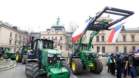 Protest zemědělců v Praze (7. 3. 2024)