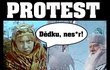 Protest proti zimě s jasným označením viníka.