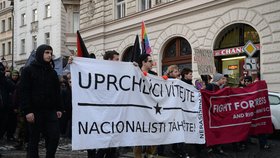 Protesty v Praze: Pochod na podporu uprchlíků