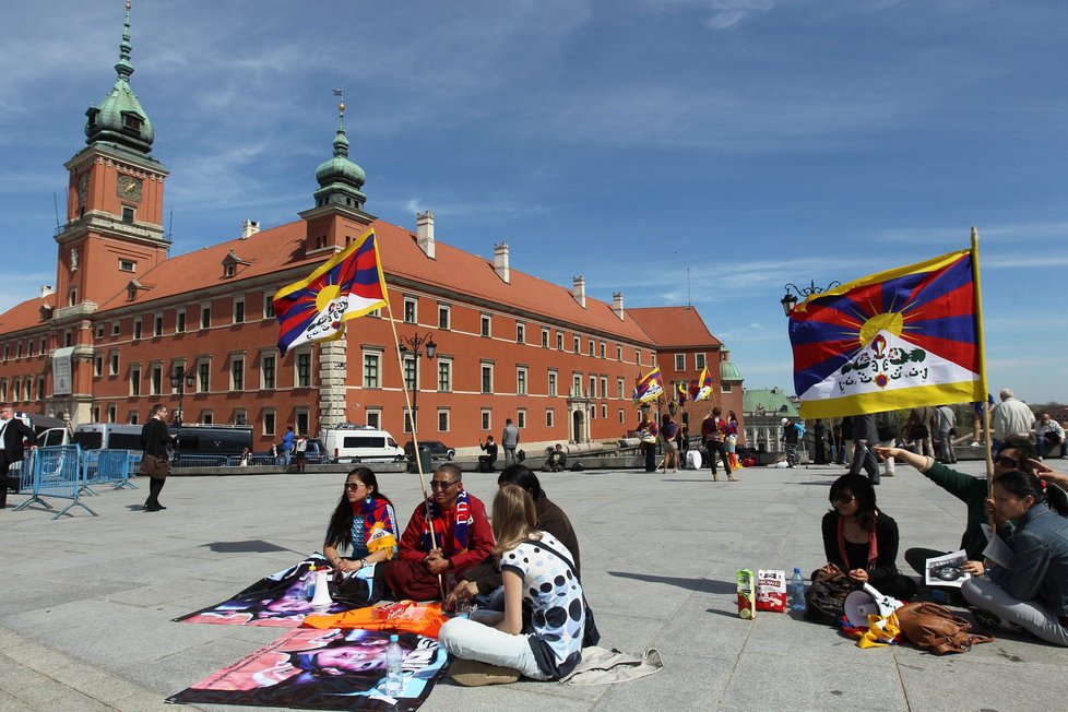 Demonstrace za nezávislý Tibet, tentokrát v polské Varšavě