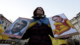 Proti Putinově invazi na Krym se protestovalo i v Praze