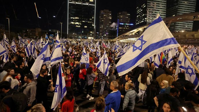 Protesty v Tel Avivu proti kontroverzní reformě soudnictví