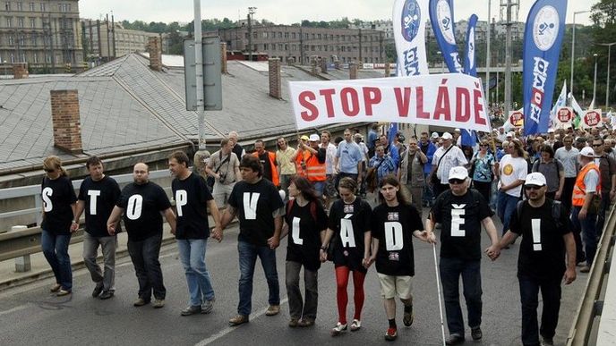 Protesty odborů - ilustrační foto