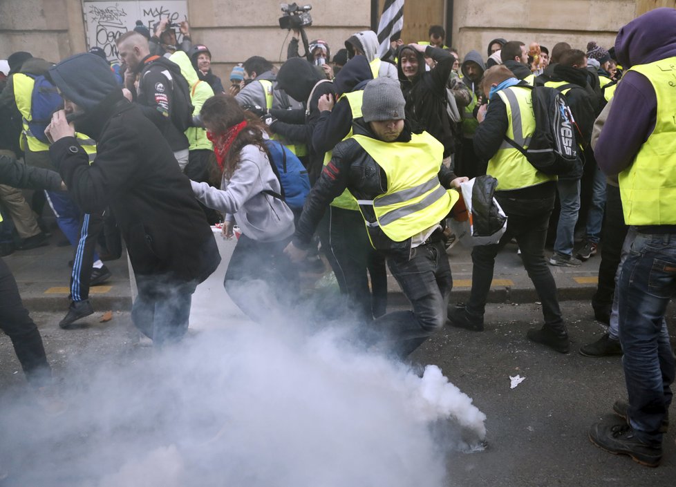 Protesty žlutých vest v Paříži (8.12.2018)